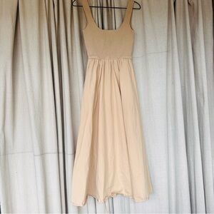 SOLD Elegant Cream Sleeveless Dress